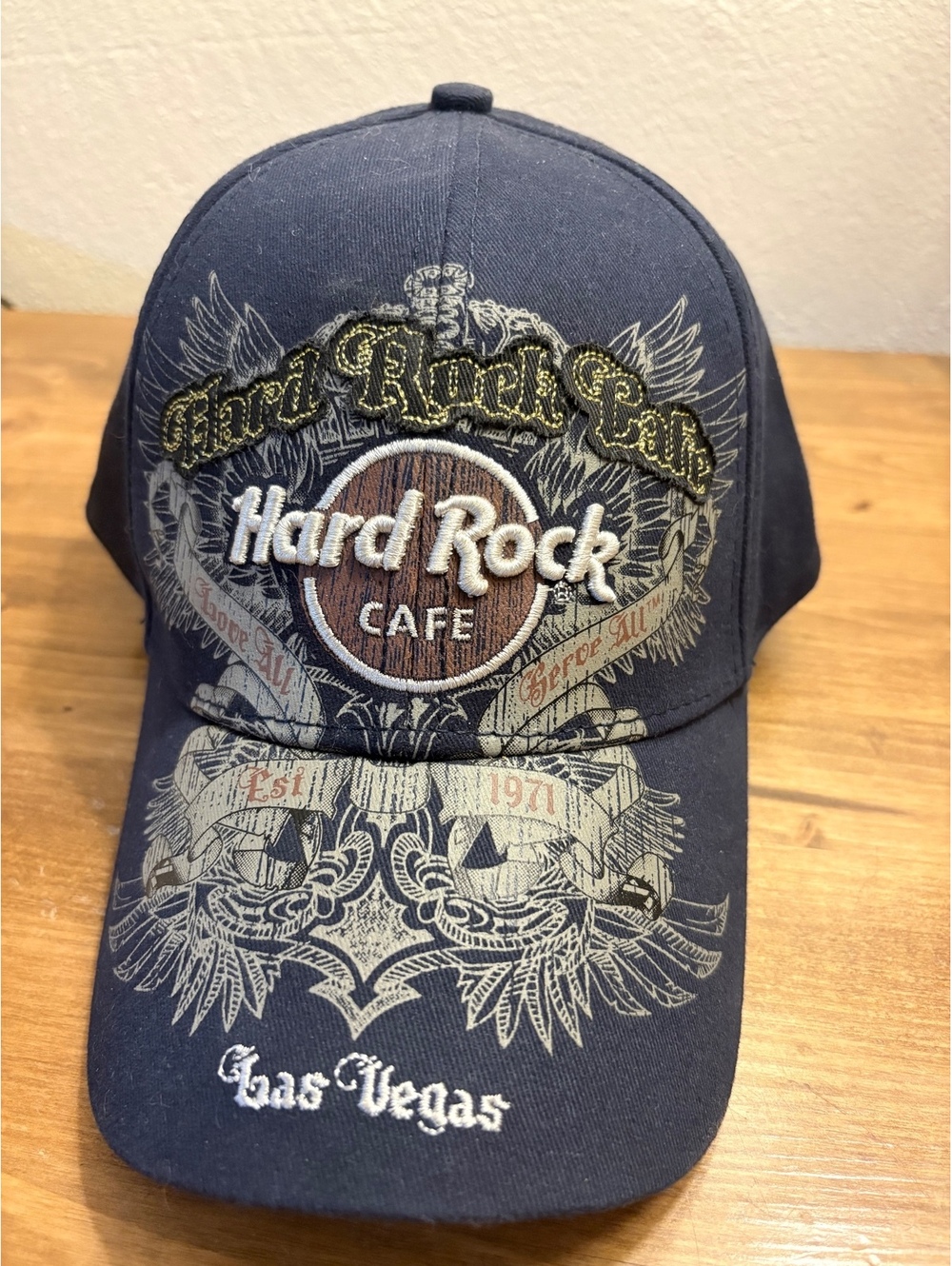 Hard Rock Cafe Las Vegas Embroidered Navy Blue Baseball Cap